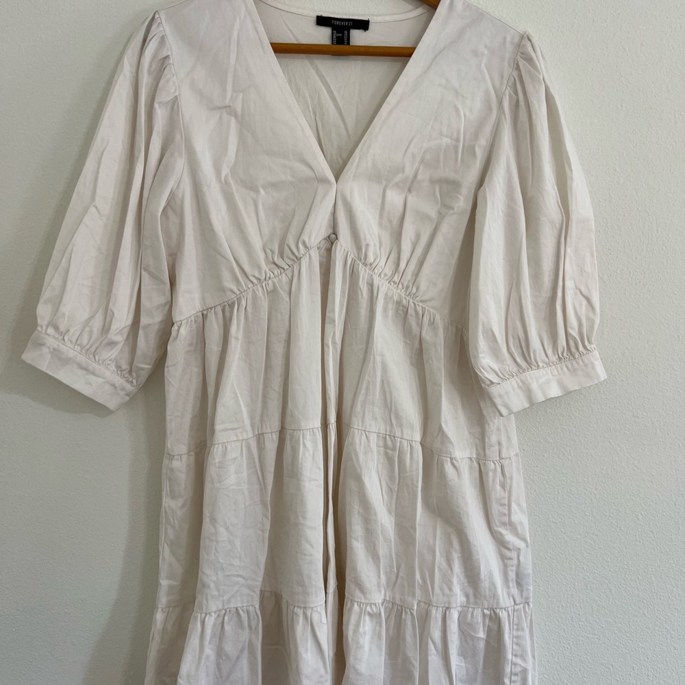 Forever 21 White V-Neck Dress